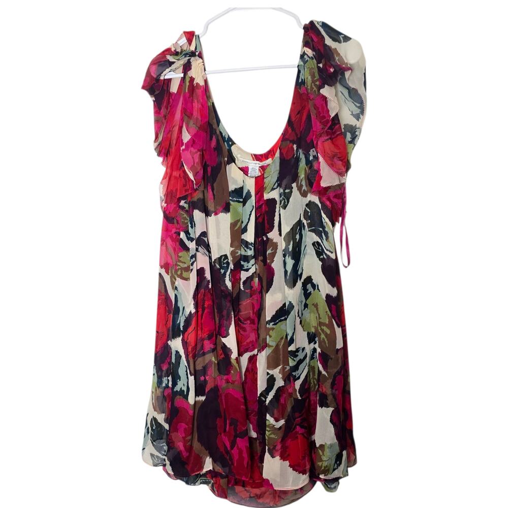 Diane Von Furstenberg Floral Mini Dress in Fuchsia, Olive, Black, Cream